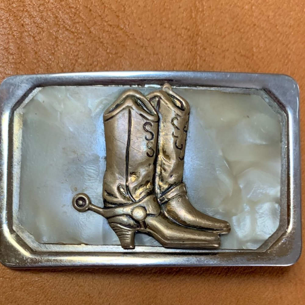 Vintage Cowboy Boot Belt Buckle